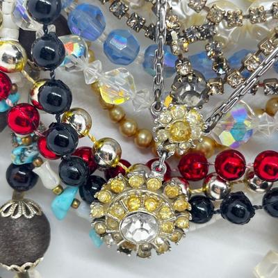 LOT 68J: Costume Jewelry Collection - Beaded Necklaces, Earrings and More