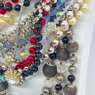 LOT 68J: Costume Jewelry Collection - Beaded Necklaces, Earrings and More