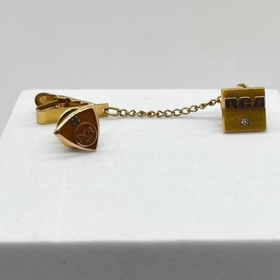 LOT 70J: Two 10K Gold Vintage RCA Pins - 3.8 gtw