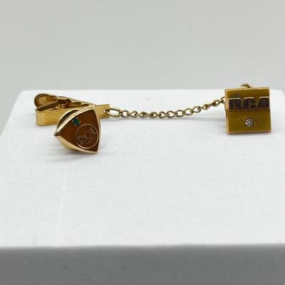 LOT 70J: Two 10K Gold Vintage RCA Pins - 3.8 gtw