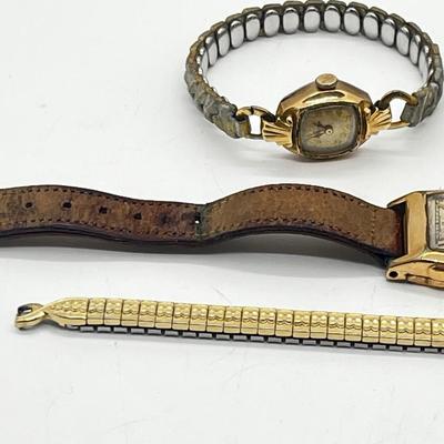 LOT 72J: Vintage Women's Watches - Hamilton, Bulova