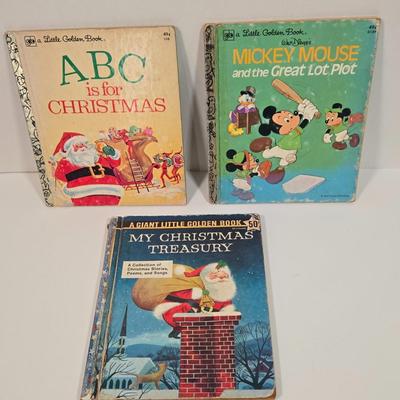 LOT 88D: Vintage Little Golden Books Including Mother Goose & Frosty The Snowman, A Giant Little Golden Book My Christmas Treasury,...