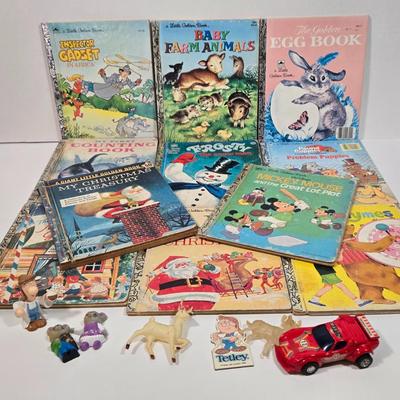LOT 88D: Vintage Little Golden Books Including Mother Goose & Frosty The Snowman, A Giant Little Golden Book My Christmas Treasury,...
