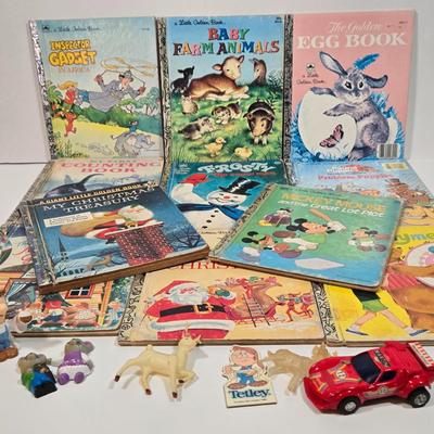 LOT 88D: Vintage Little Golden Books Including Mother Goose & Frosty The Snowman, A Giant Little Golden Book My Christmas Treasury,...