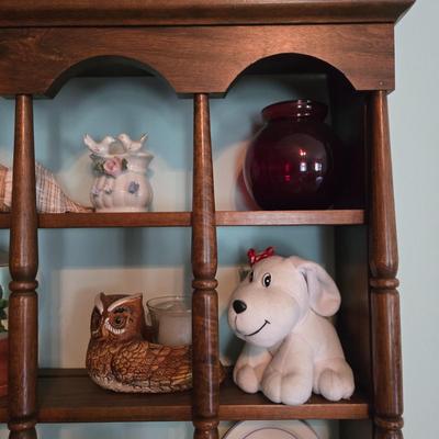 LOT 96L: Vintage Wood Shadow Box with All Knickknacks Included