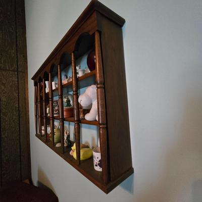 LOT 96L: Vintage Wood Shadow Box with All Knickknacks Included