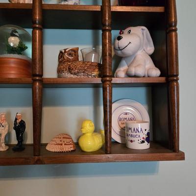 LOT 96L: Vintage Wood Shadow Box with All Knickknacks Included