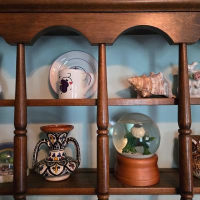 LOT 96L: Vintage Wood Shadow Box with All Knickknacks Included