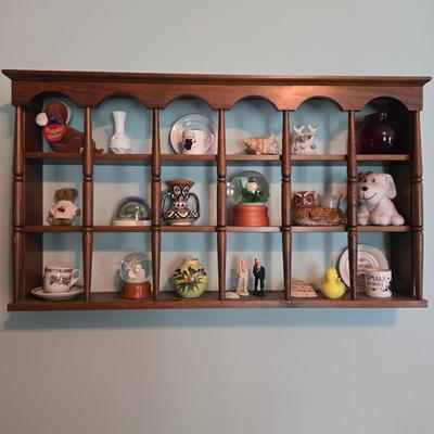 LOT 96L: Vintage Wood Shadow Box with All Knickknacks Included