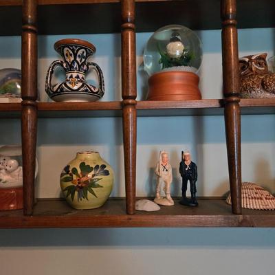 LOT 96L: Vintage Wood Shadow Box with All Knickknacks Included