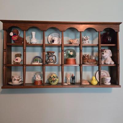 LOT 96L: Vintage Wood Shadow Box with All Knickknacks Included