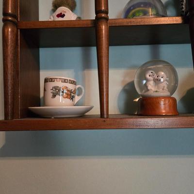 LOT 96L: Vintage Wood Shadow Box with All Knickknacks Included