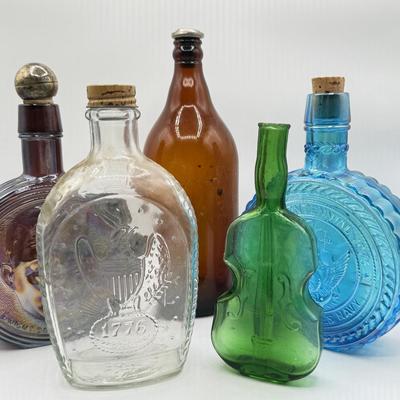 LOT 105D: Collection of Colorful Glass Bottles - Wheaton & more!