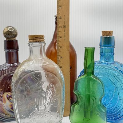 LOT 105D: Collection of Colorful Glass Bottles - Wheaton & more!