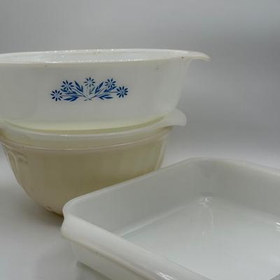 LOT 107: Collection of Ceramic Kitchenware - Corningware, Fire King & More!