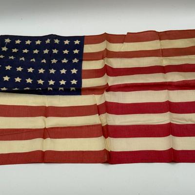 LOT 108: Collection of Vintage Handkerchiefs - Little Orphan Annie, 48 Starred Flag & More!