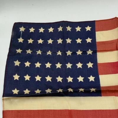 LOT 108: Collection of Vintage Handkerchiefs - Little Orphan Annie, 48 Starred Flag & More!