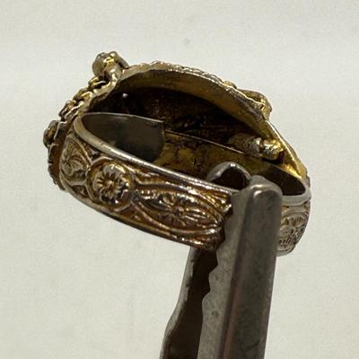 Vintage Gold Tone Owl Ring 1