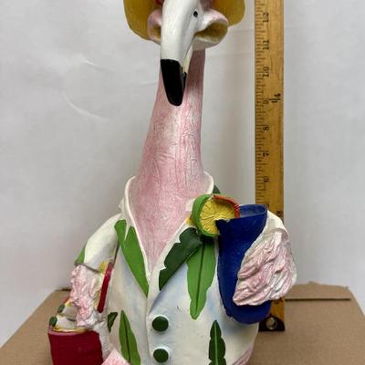 Garden Art Large Articulated Flamingo Shelf Sitter