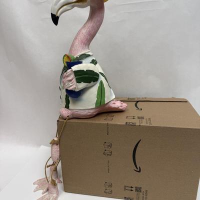 Garden Art Large Articulated Flamingo Shelf Sitter