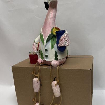 Garden Art Large Articulated Flamingo Shelf Sitter