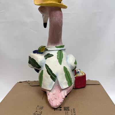 Garden Art Large Articulated Flamingo Shelf Sitter