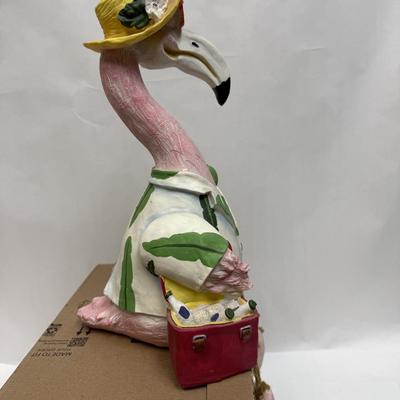 Garden Art Large Articulated Flamingo Shelf Sitter