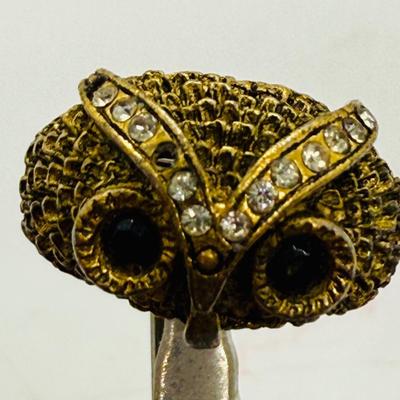 Vintage Gold Tone Owl Ring 2