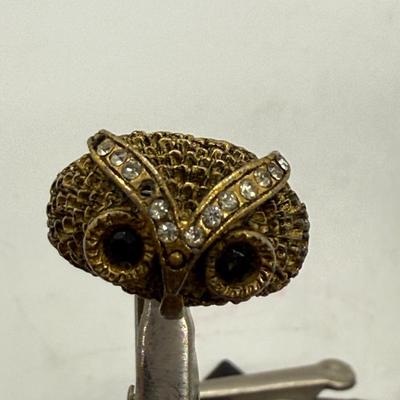 Vintage Gold Tone Owl Ring 2