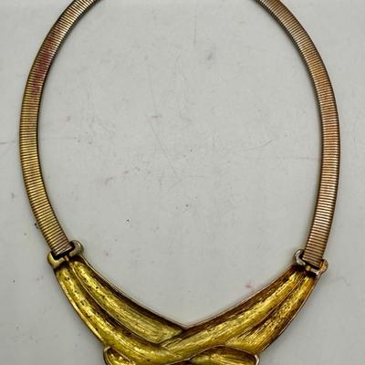 Vintage Don-Lin Signed Statement Gold-tone Necklace