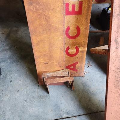 5 pieces Vintage Auto Store Metal Signs "Your Accessories Batteries Tire Needs" w Brackets 8.5" tall