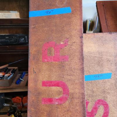 5 pieces Vintage Auto Store Metal Signs "Your Accessories Batteries Tire Needs" w Brackets 8.5" tall
