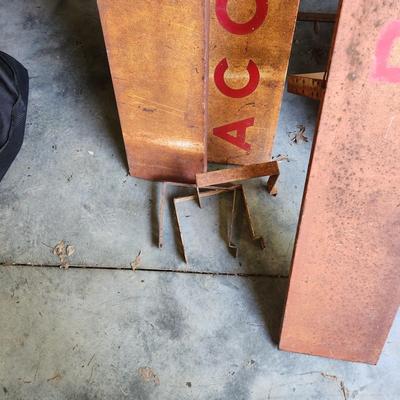 5 pieces Vintage Auto Store Metal Signs "Your Accessories Batteries Tire Needs" w Brackets 8.5" tall