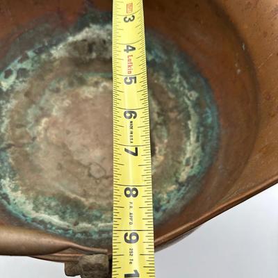 Copper Coal Bucket with Ceramic Blue Handle