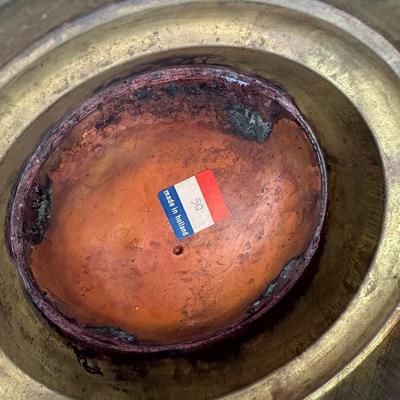 Copper Coal Bucket with Ceramic Blue Handle