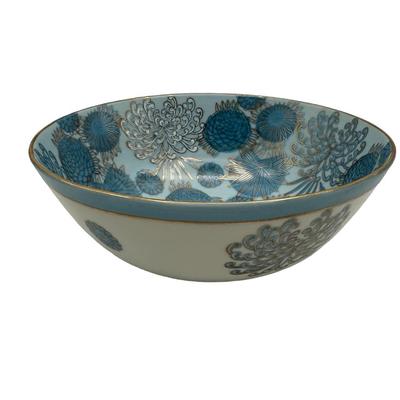 Andrea by Sadek Decorative Bowl with Blue Floral Design