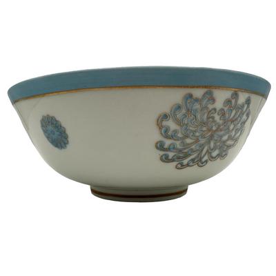 Andrea by Sadek Decorative Bowl with Blue Floral Design