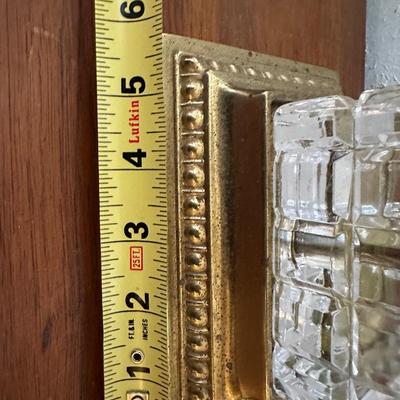 Pair of Vintage Glass Table Lamps with Brass Bases