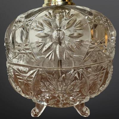 Vintage Glass Table Lamp with Tripod Feet