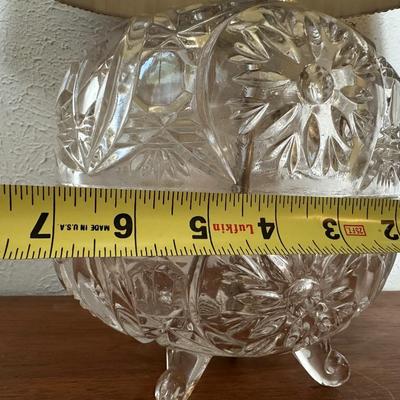 Vintage Glass Table Lamp with Tripod Feet