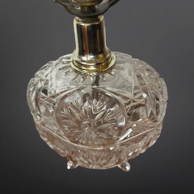 Vintage Glass Table Lamp with Tripod Feet