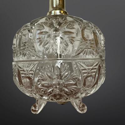 Vintage Glass Table Lamp with Tripod Feet