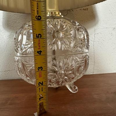 Vintage Glass Table Lamp with Tripod Feet