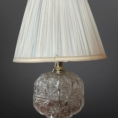 Vintage Glass Table Lamp with Tripod Feet