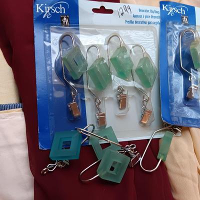 3 PANEL VALANCE CURTAINS, 3 COLOR WINDOW SWAG AND CURTAIN HARDWARE