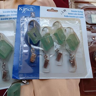 3 PANEL VALANCE CURTAINS, 3 COLOR WINDOW SWAG AND CURTAIN HARDWARE