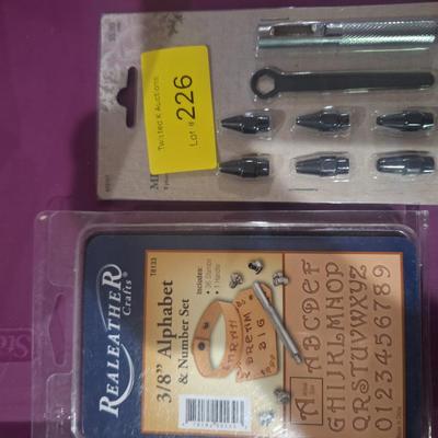 Sale Photo Thumbnail #671: Alphabet letter stamps for leather and mini punch set