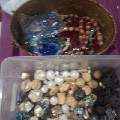 Sale Photo Thumbnail #702: beads and partially made jewelry
