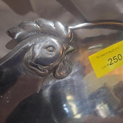 Sale Photo Thumbnail #741: Pewter tray- chicken