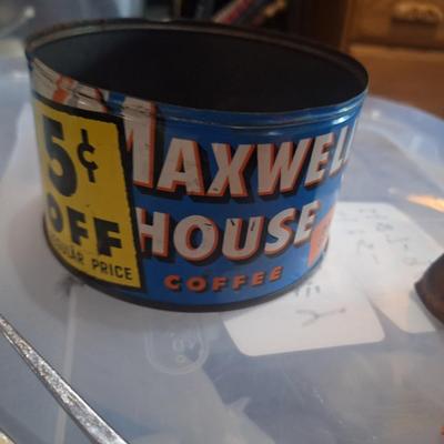 Sale Photo Thumbnail #751: random items, vintage metal coffee can